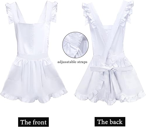 Miniatura 2 de Disfraz de Alicia que incluye delantal retro blanco con lazo, diadema de muslo alto para mujeres y niñas, disfraz de Halloween