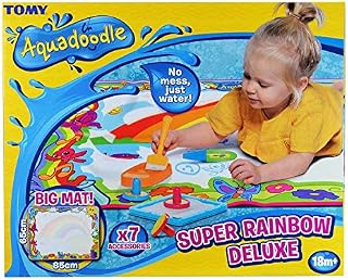 Aquadoodle Super Rainbow Deluxe Large Water Doodle Mat, Official TOMY No Mess Colouring & Drawing Game, Suitable for Toddlers and Children From 18 Months