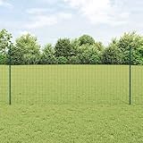 QJBSAVVA 25 m Gartenzaun Stahl grün 2500 x 2,7 x 120 cm Pulverbeschichtung Robuster Wildzaun für Hunde, Hühner, Schafe und moderne Grundstücksgestaltung