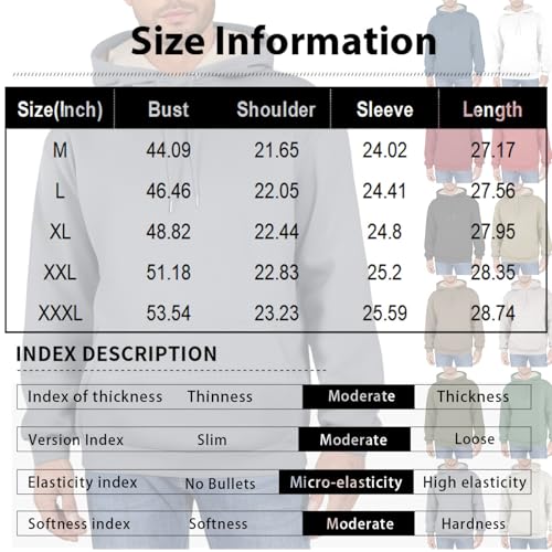 Mens Hoodie Fleece Lined Pockets Fall Winter Clothes Baggy Classic Drop Shoulder Basic Fit Soft Hooded Sweatshirts2