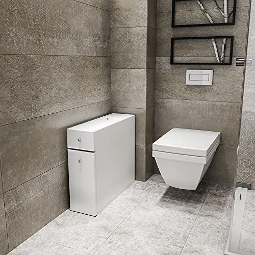 Mueble de baño blanco de melamina h.60 para lavabo compacto 4