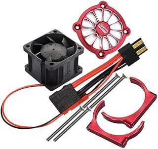 Aluminum Motor Heatsink With Cooling Fan Only Use With GPM Optional Quick Release Motor Base Item# SLE038A For Traxxas 1/8 4WD Sledge Monster Truck 95076-4 - 9Pc Set Red