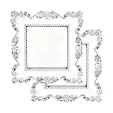 CNAGCANG 2PCSLight Switch Cover Frames Silver, Self-Adhesive Switch Surround Wall Plates for Standard UK Size (86x86mm), Wall Socket Protector for Home & Office Decor