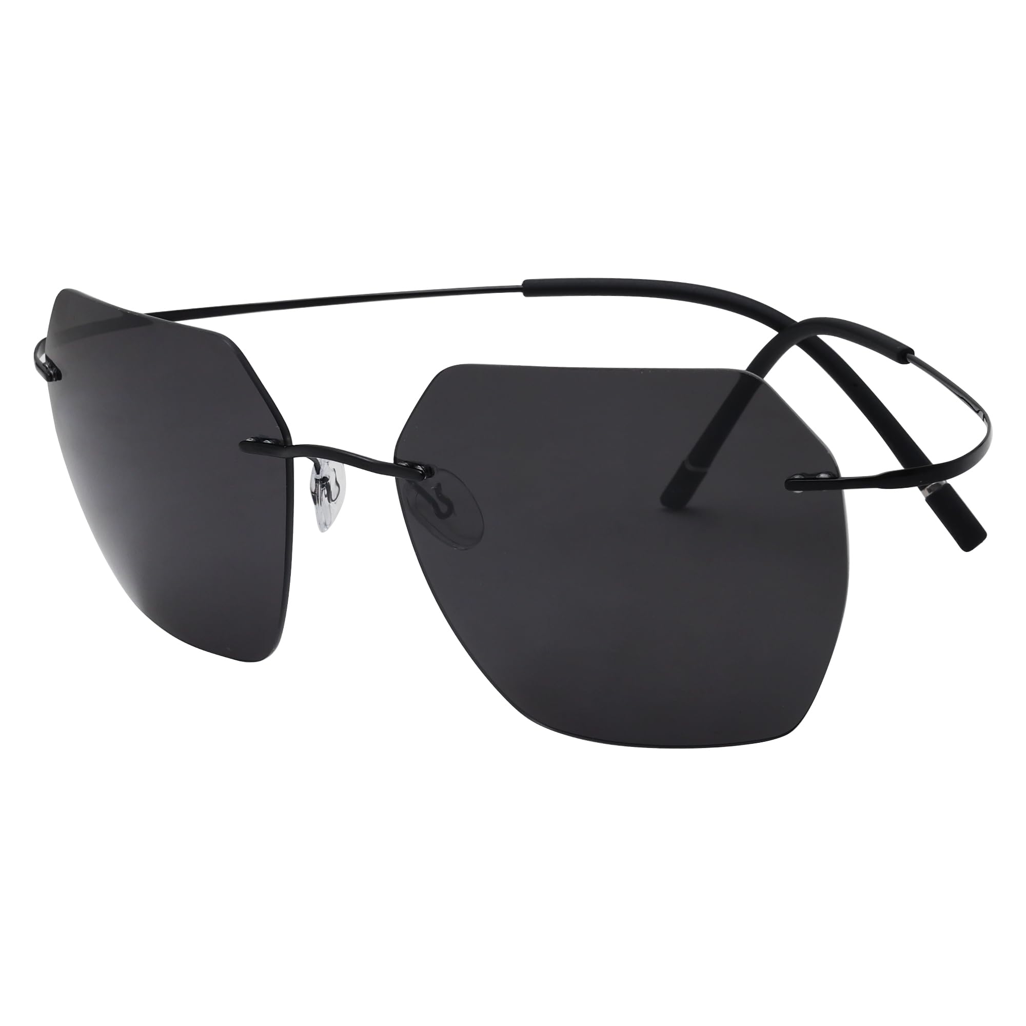 Eyekepper Pilot Rimless Titanium Polarized Sunglasses for Men and Women
