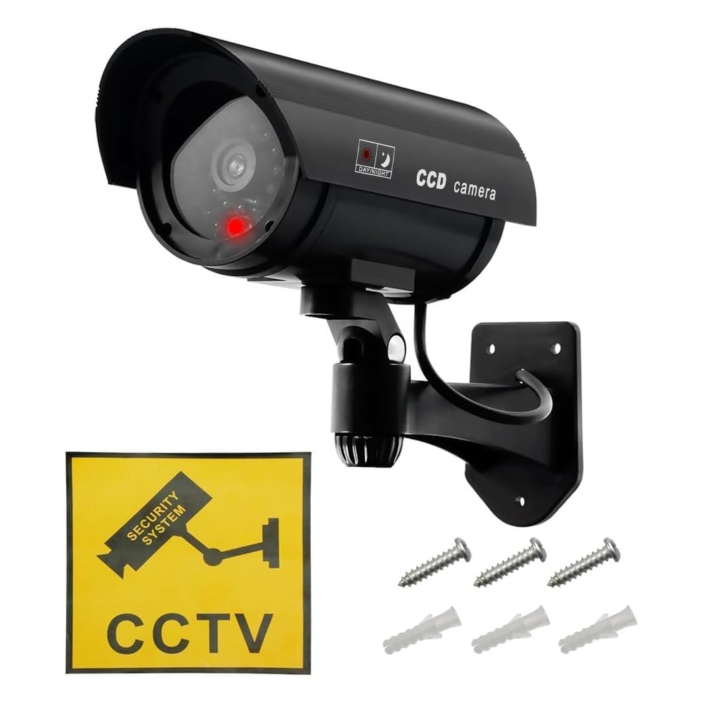 ERWEY Telecamera Finta Con LED Rosso Lampeggiante - 2 Pezzi Per Esterni/Interni | Effetto Dissuasione Antifurto - Foto 5