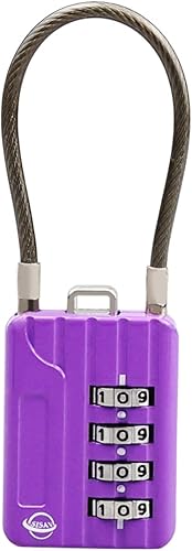 Miniatura 22 de Cable de 4 dígitos con combinación de cerraduras de 4.7 pulgadas para casillero de gimnasio escolar, casco, archivadores, caja de herramientas