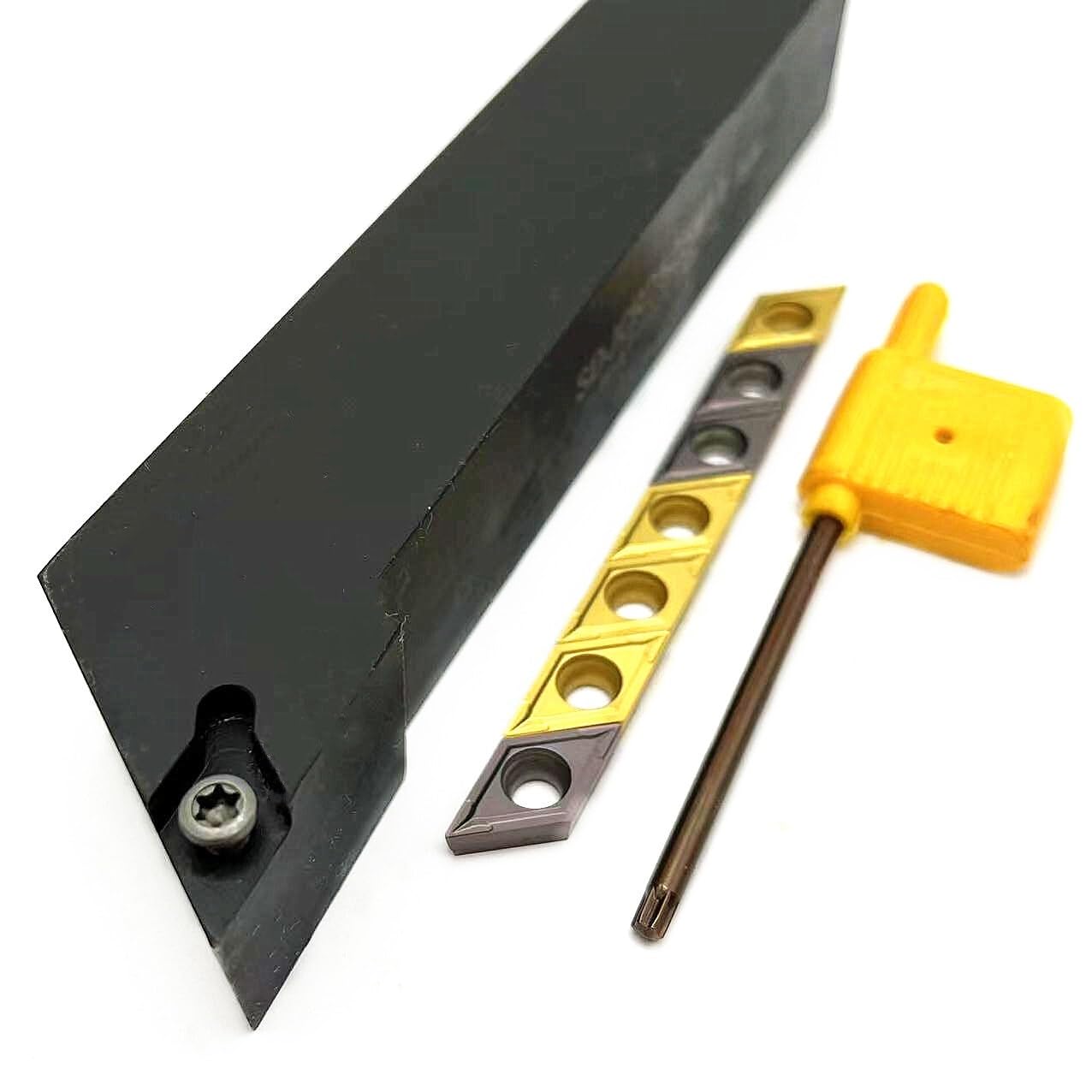 1pcs SDJCR1616H11 Indexable Lathe Turning Tool Lathe Tools Holder with 10pcs DCMT11T304 VP15TF Carbide Insert External Turning Tool