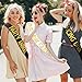 MAGICSHOP4U 12 Pack Birthday Sash for Women - Birthday Squad Sash Set, Funny Gifts Sashes for Women's Bday Party Supplies, Bday Sashes ( Black + White + Gold Glitter Letters )