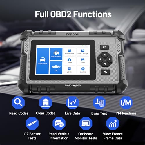 TOPDON ArtiDiag500 OBD2 Scanner, 4 Systems Car Diagnostic Tool, Oil/Throttle/SAS/TPMS/BMS/EPB Reset, Free Updates for Life, AutoVin - Image 5