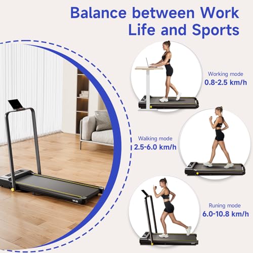 Ypoo Folding Treadmill, 300 Lb Capacity Treadmill With Handle Bar, Portable Treadmills For Home And Office thumb #4
