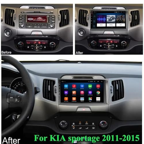 Pantalla Carplay para KIA Sportage 2011-2015 con Android Auto inalámbrico y Bluetooth GPS 2