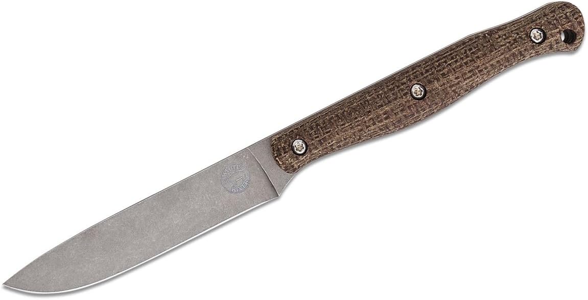 White River Knives Exodus 4, Natural Burlap Micarta handle.