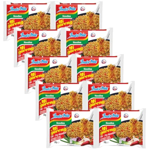 Indomie - Mie Goreng Nudeln - Bratnudel Geschmack - Fertiggericht aus Thailand - 10er Pack (10 x 80g)