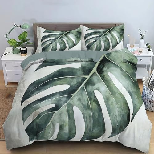 Housse de couette 200x200 microfibre gris vert avec zip