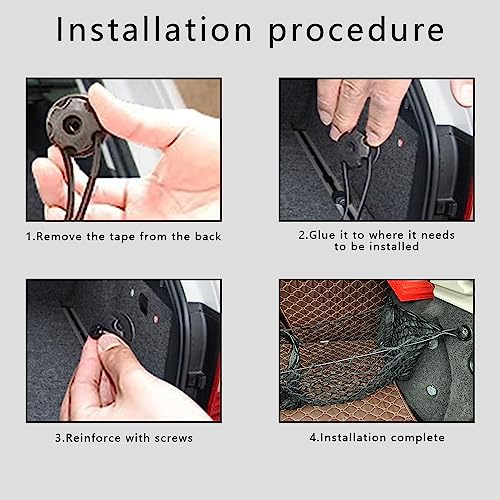 Cargo Storage Mesh Net, 3 Pocket Cargo Net Trunk Bed Organizer, Mesh Storage Cargo Trunk Organizer Net Suitable for Car SUV Van Trunk Pickup Truck - Thumbnail 5