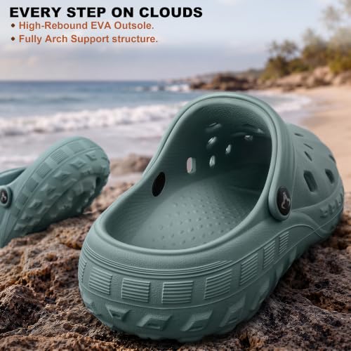 Image of KEMISANT Cushioned Clogs Mules for Men Garden Beach Water Fun-Lightweight | EVA Cushioned Footbed| Arch Support | Slip-resistant | Unisex