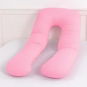 Travesseiro Para Grávida Gestante e Amamentação Repouso Anatômico 100% Algodão Macio Cor (ROSA)