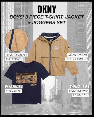 DKNY Boys' Sweatsuit Set - 3 Piece Hoodie, T-Shirt, and Jogger Pants (4-12)2