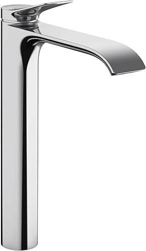 hansgrohe Vivenis 75042001 - Grifo de lavabo de baño moderno con 1 manija y 1 orificio de 12 pulgadas de alto, cromado