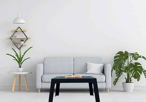 طاولة بلاستيكية عصرية ومتينة بتصميم راتان منسوج جمالي للاستخدام الداخلي والخارجي (لون أسود، طاولة قهوة)