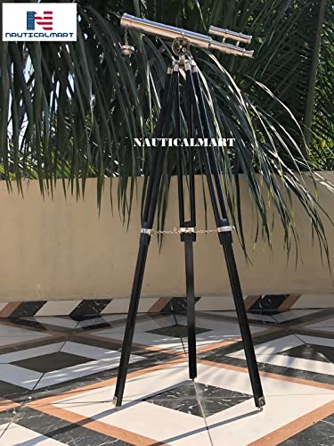 Telescopio de latón con trípode de pie 45'' miniatura 2