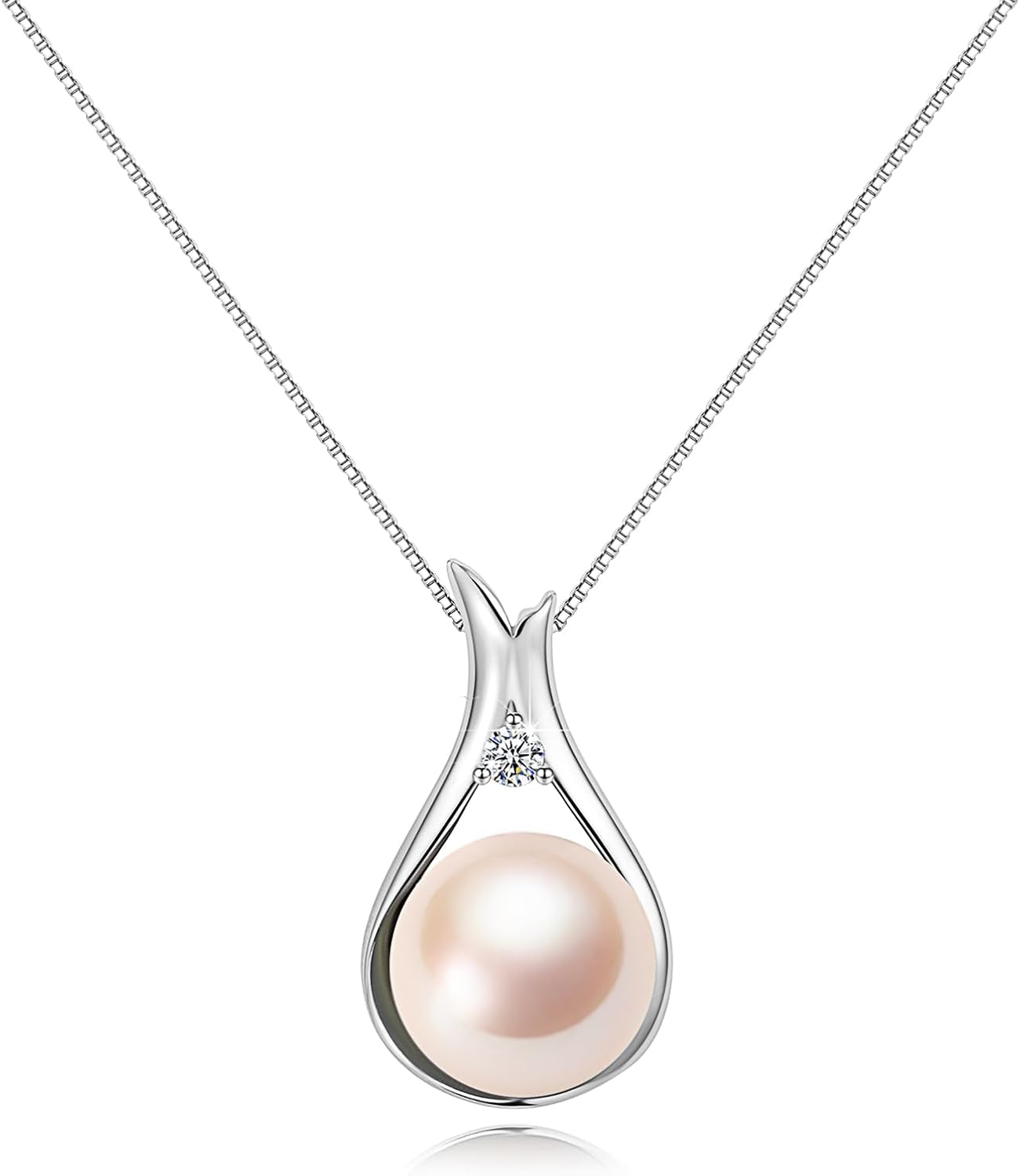 YAMI Tahitian/Akoya Pearl Necklace, 10-11mm Round Saltwater Cultured Pearl with 925 Sterling Silver Adjustable Chain, Mom, Wife - Luxury Jewelry Gift for Anniversary, Valentine's Day - Image 5