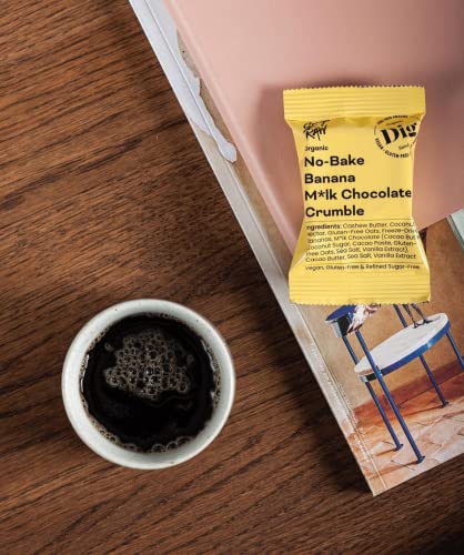 Dig Bio-Streuselkuchen Banane & Helle Schokolade – Veganer No-Bake Riegel, Glutenfrei, 12 x 35g