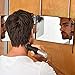 The Barbering Co. 3 Way Mirror - Real Glass | Trifold Mirror for Self Hair Cutting & Styling | DIY Haircut Tool to Cut, Trim, or Shave Your Head & Neckline at Home | Adjustable, Portable, Hands-Free