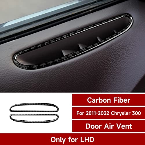 Image of Car Door Air Vent Outlet Decals for 2011-2023 Chrysler 300 / 300C / 300S / Limited /Touring /Base Accessories Carbon Fiber Interior Stickers