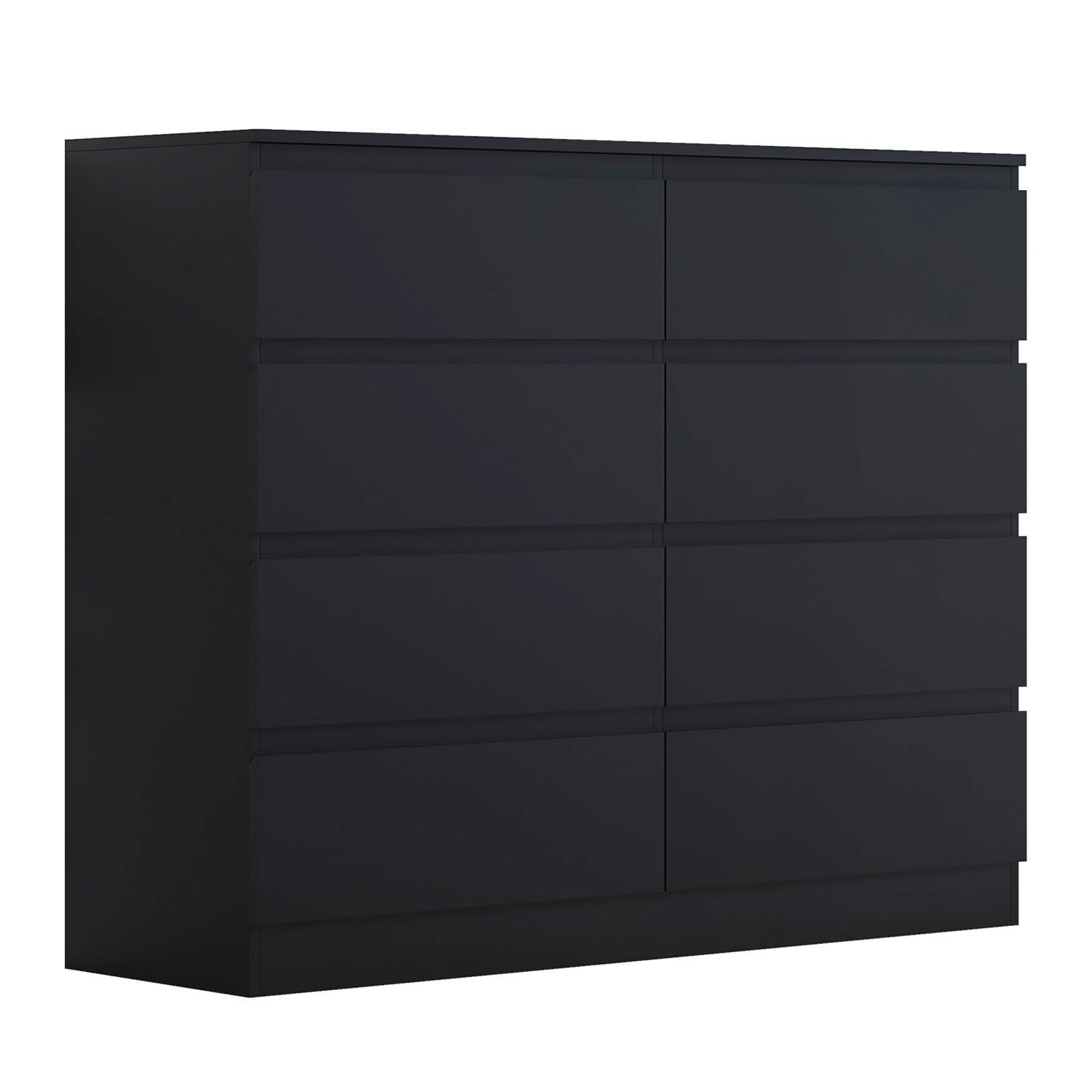 FWStyle Matt Black XL 8 Drawer Chest.Modern Bedroom Furniture Chest of Drawers, W110 x H99 x D40cm โ image 1