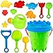 ThinkMax 15 Pezzi Set Giocattolo da Spiaggia ,Mare Castello di Sabbia Secchiello Spade Pala Playset, Summer Tool Kit Modello per Bambini