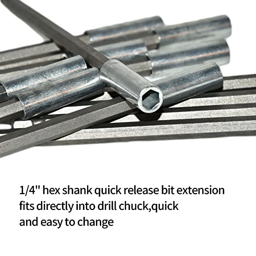 Eagles 12Pcs Magnetic Bit Holder Extension,6" Extension Socket Drill Bit Holder 1/4" Hex Power Tools #TOP2