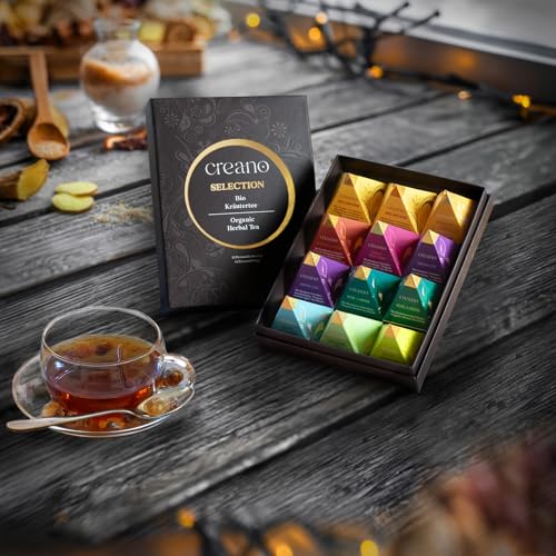 Image of Creano Organic Herbal Tea Gift Set inchOrganic Herbal Tea inch - 12 Pyramid Tea Bags in 9 Different Varieties - 30g*