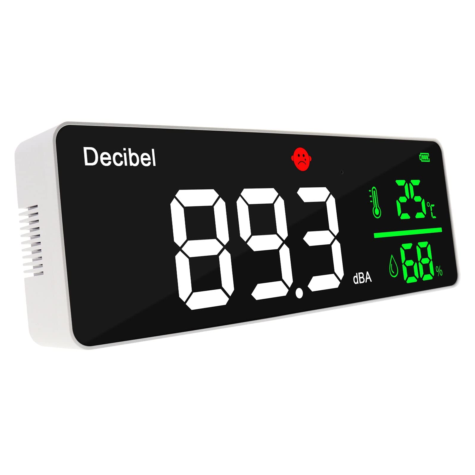 Smart Decibel Meter Large Colored LED Screen Display Sound Level Tester 30dB to 130dB Range Temperature 10~50°C Humidity Measurement