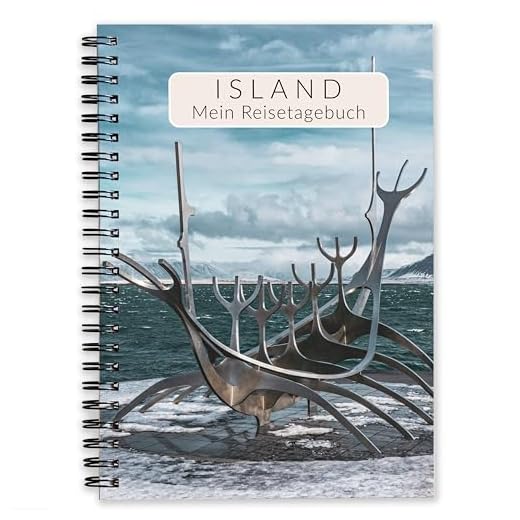 Island Reisetagebuch zum Ausfüllen | interaktiver Reiseplaner für 3 Wochen | Journeybook Reisenotizbuch Tagebuch Island Geschenk für Camping Roadtrip oder Kreuzfahrt | Ringbuch DIN A5 | Calmondo