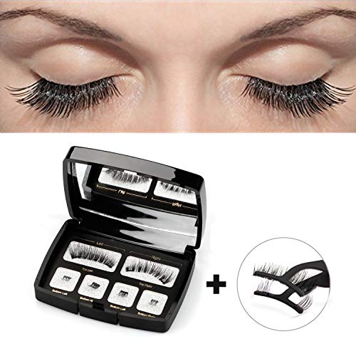 DEIKAL Magnetic Eyelashes Natural Look - 3D False Eyelashes For Makeup Eyelashes Extension - Easy to Wear Reusable Magnetic False Lashes - [No Glue] Magnetic Fake Eyelash with tweezers
