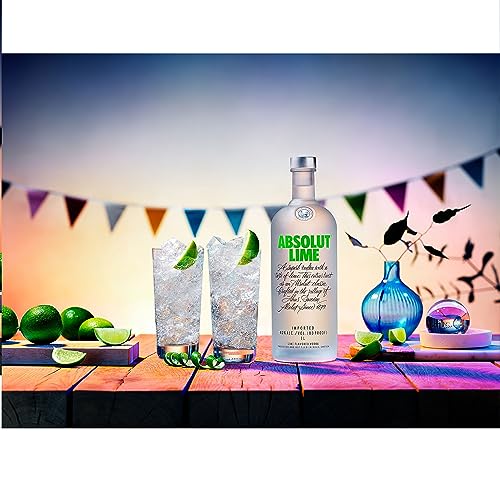 Absolut Vodka Lime – Edler Premium-Vodka aus Schweden in der ikonischen Apotheker-Flasche – Mit Limetten-Geschmack – 1 x 1 l
