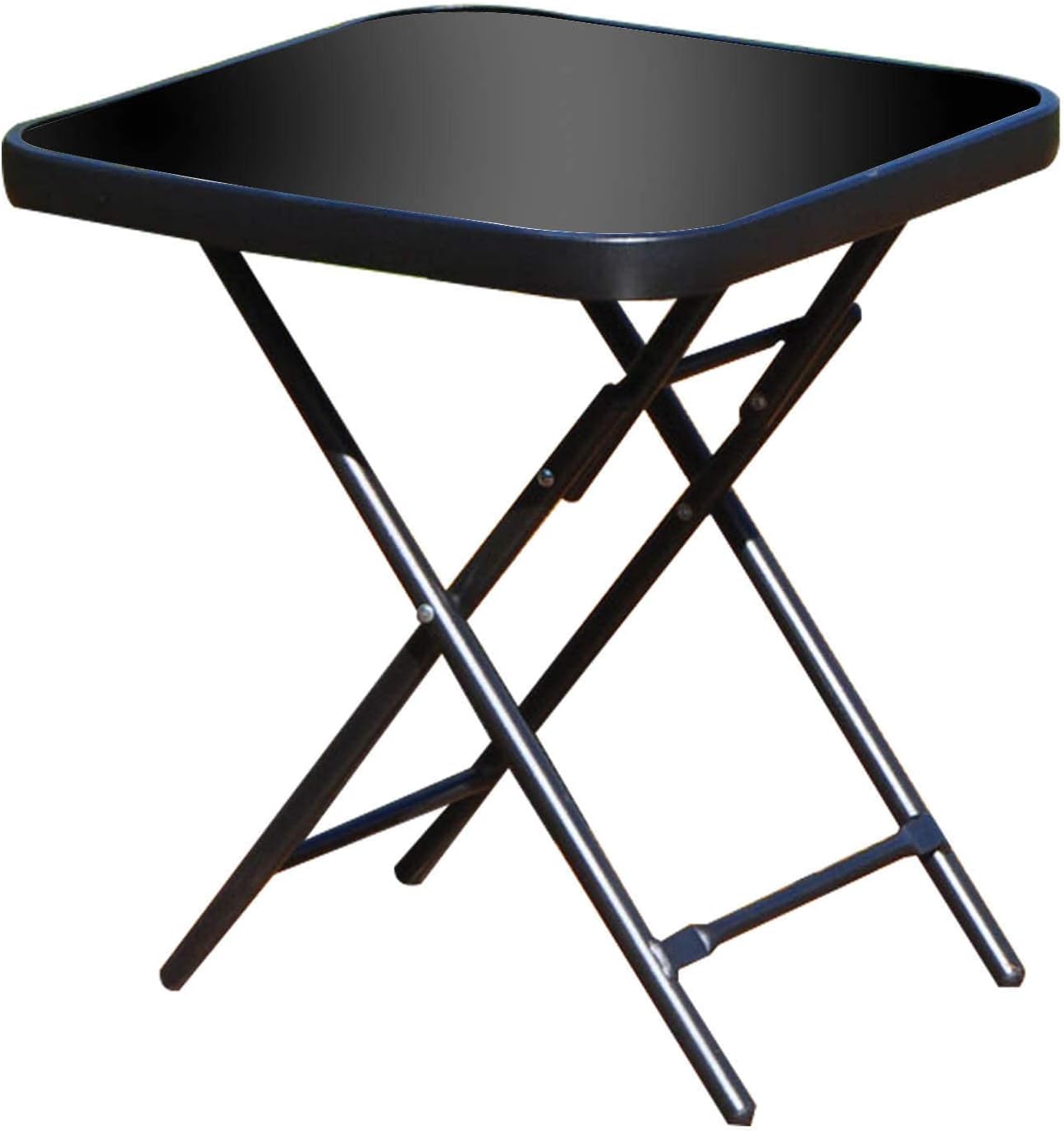 Table D'Appoint Outsunny Pliable - HDPE Blanc - Hauteur Réglable 6 Niveaux - 76x50cm