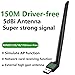 USB WiFi Adapter，USB WiFi Adapter for PC Wireless Network Adapter for Desktop with 2.4GHz, 5dBi High Gain Dual Band Antenna, Supports Win11/10/8.1/8/7.