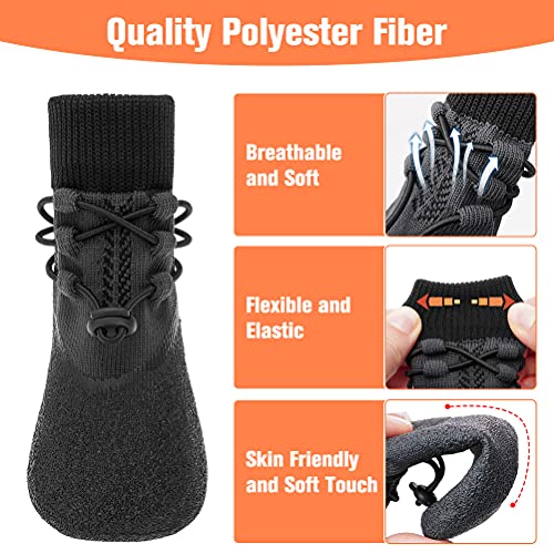 Kooltail Anti-Slip Dog Boots 4 Packs - Adjustable Dog Socks With Shoelace, Waterproof Dog Sock Shoe For All Seasons, Super Durable Pet Paw Protector For Indoor And Outdoor, Medium And Large Dogs #TOP3