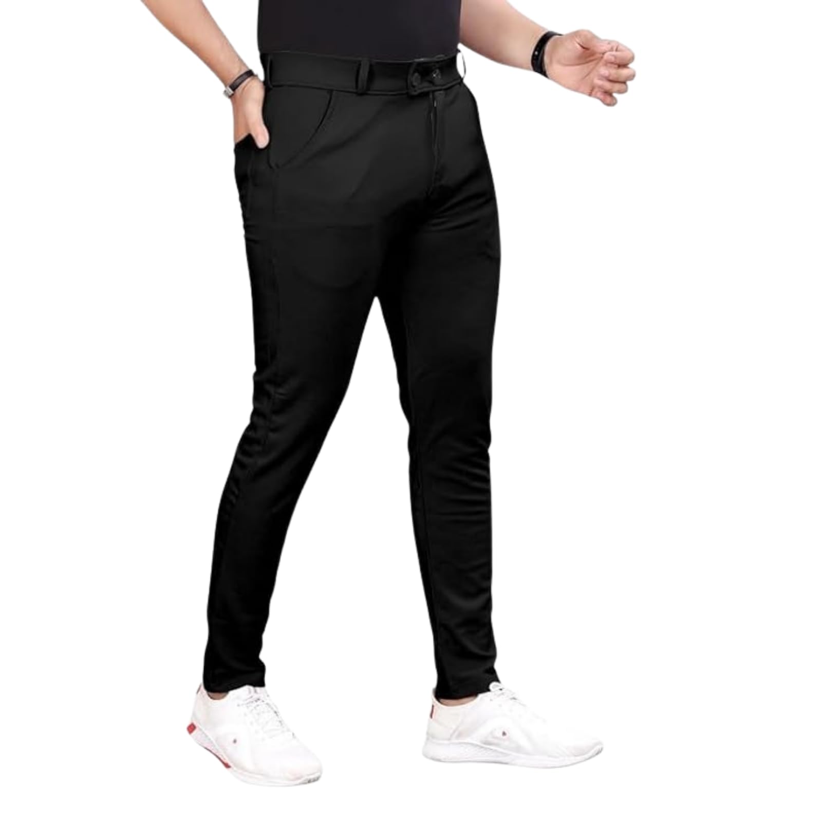 combraided Slim Fit Men's Formal Trousers - Solid Lycra Blend, Ideal for Formal Occasions, Stylish-picture-35