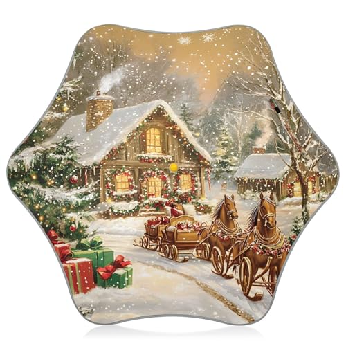Parapluie anti-UV pour fille Snowy Cabin Gold soleil et pluie