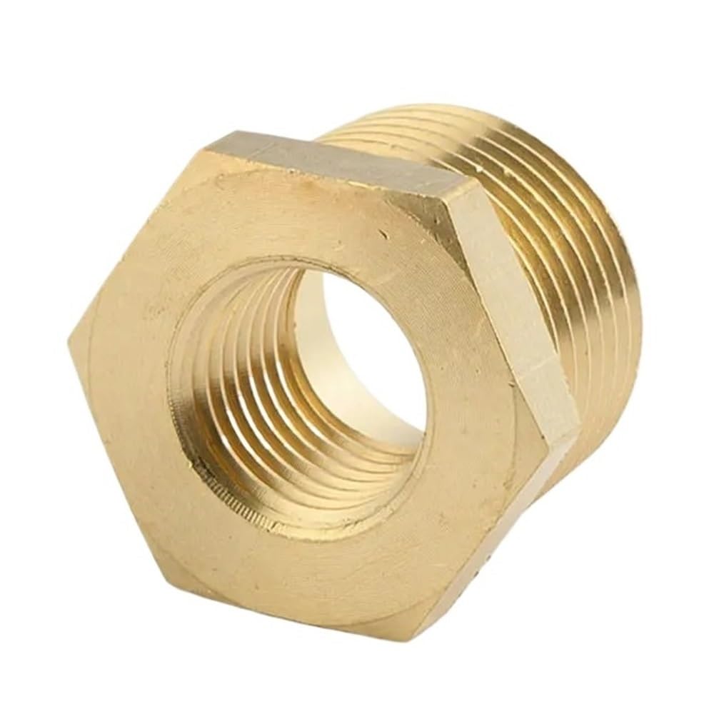 Vividcrate Men's One Color Brass Pneumatic Connector - To Fe Npt/Bspt Hexagon Reducing Bush Adaptor For Reliable Plumbing Solutions,1Pcs