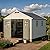 Patiowell 10x12 FT Outdoor Storage Shed with Floor and Lockable Door, All Weather Plastic Shed Garden Shed with Skylight and Multiple Windows for Backyard, Patio, Lawn, Beige