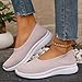 Women's Mesh Flat Orthopedic Sneakers Arch Support Comfortable Non Slip Breathable Elastic Woven Knitting Solid Color Wide Width Slip-on Shoes Lightweight Walking Daily Hiking Tennis Running Loafers