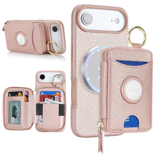 Cavor �Ή�iphone 17 Air�P�[�X�蒠�^iphone Air ���z�^�J�o�[MagSafe���K���� MagSafe �J�[�h�P�[�X2�s�[�X�^ AirTag��p�X���b�g���� Apple�����l�b�g���[�N�Ή��A�C�t�H��17 Air �J�[�h���[ Case