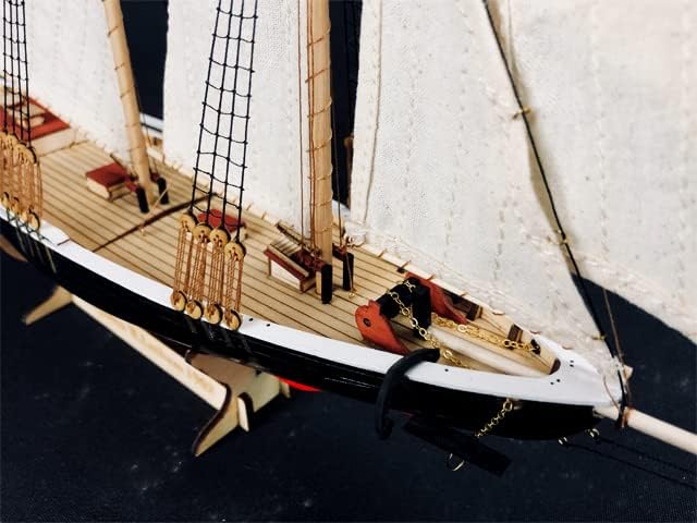 Miniatura 3 de GAWEGM Kit de modelo de barco de madera para adultos, 1902 Benjamin W.Latham Escala 187, juego de accesorios de lujo, colecciones, competencia hecha