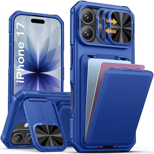 Image of SSLOTSCASE for iPhone 17 Wallet Case with Card Holder & Stand, Royal Blue