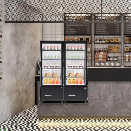 Image of GarveeHome Commercial Refrigerators, 3.5 Cu.Ft Glass Door Display Refrigerator with LED Light, 4 Adjustable Shelves Beverage, Commercial Merchandiser Refrigerator for Cafe Restaurant Store Bar, Black