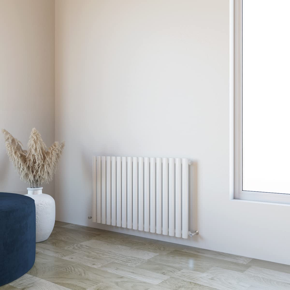 Oval Column Radiator 600x1003mm Horizontal Design Single Central Heating White Rad
